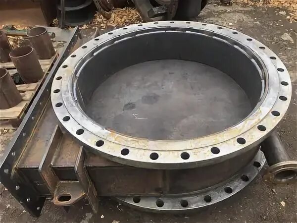 Задвижка Ду2000 Ру10 регулирующая шиберная ножевая с невыдвижным шпинделем